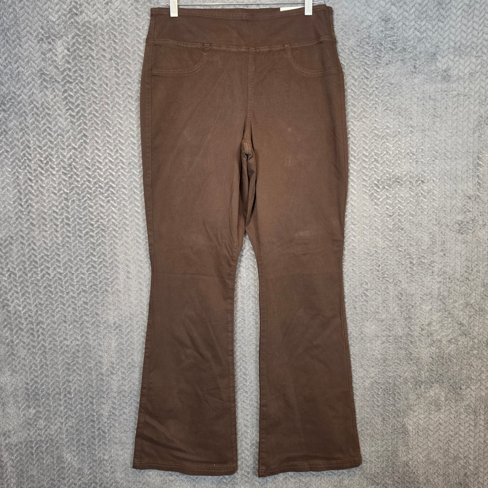 American Eagle Pull-On Kick Boot Brown High Rise Stretch Pants Large L NWT